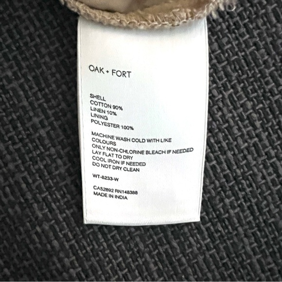 Oak + Fort Tan Cropped Sweetheart Blouse Size Small EUC - Picture 7 of 7